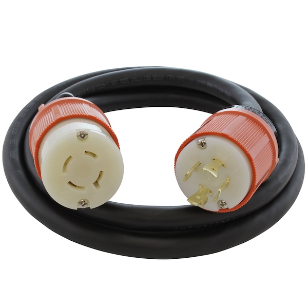 Ac Works SOOW Extension Cord, 12 AWG, Indoor/Outdoor, 12/4, 1 Outlets, L16-20R, Black, Rubber, L16-20P L1620PR-025 - main